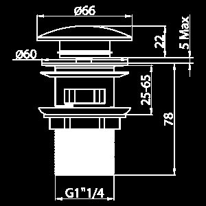 Донный клапан Elghansa WBT-122-White белый купить в интернет-магазине сантехники Sanbest