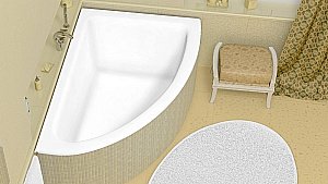 Ванна из искусственного камня Marmo Bagno Альба 170х110 MB-BR170-110 правая белая купить в интернет-магазине Sanbest