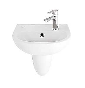 Раковина с полупьедесталом Creavit Oval 35,1 TP135-SD270 белая купить в интернет-магазине Sanbest