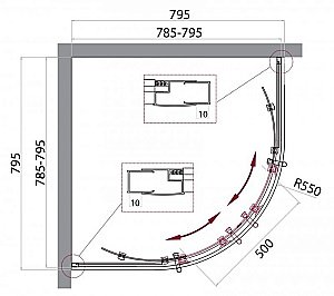 Душевой уголок BelBagno UNO 195-R-2 80x80 матовый/хром купить в интернет-магазине Sanbest