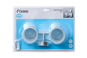 Держатель с двумя стаканами FIXSEN KVADRO FX-61307 купить в интернет-магазине сантехники Sanbest