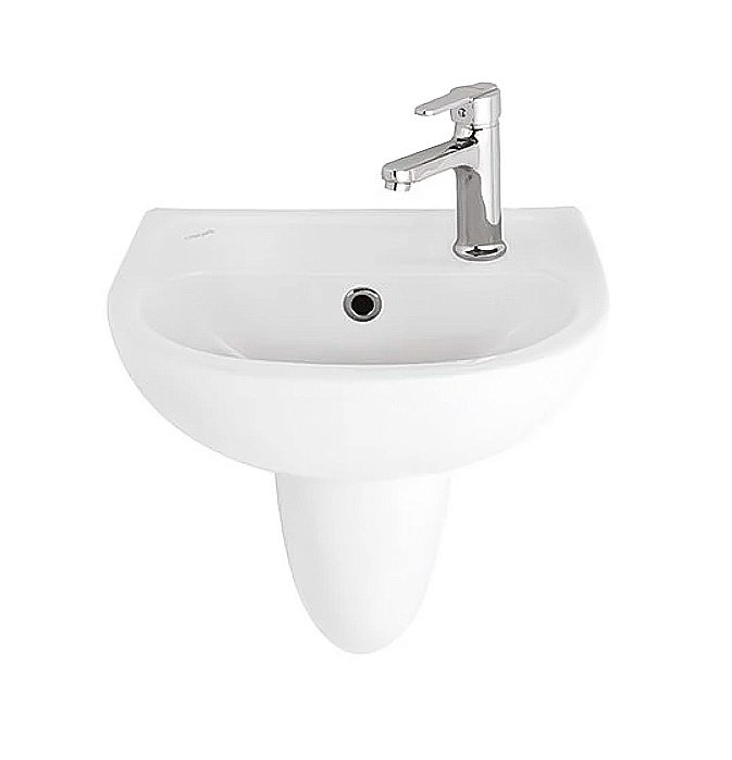 Раковина с полупьедесталом Creavit Oval 35,1 TP135-SD270 белая купить в интернет-магазине Sanbest