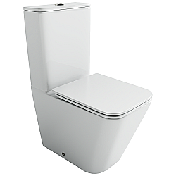 Унитаз напольный Ceramica Nova Cubic CN1803T-B/CN1803T-T белый, безободковый, с крышкой микролифт, слив торнадо купить в интернет-магазине Sanbest