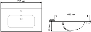 Раковина Aquanet Flat 329254 70 черная матовая купить в интернет-магазине Sanbest