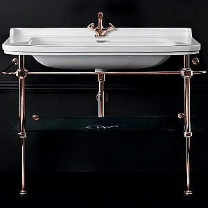 Консоль с раковиной Kerasan Waldorf 9197K3br 80 бронза с 1 отверстием для ванной в интернет-магазине сантехники Sanbest