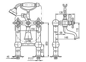 Смеситель для ванны RAV-Slezak MORAVA RETRO MK150.5/2SM бронза купить в интернет-магазине сантехники Sanbest