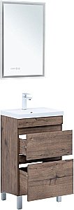 Тумба с раковиной Aquanet Нота New 50 344136+284237 дуб веллингтон табак для ванной в интернет-магазине Sanbest