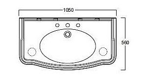 Раковина с керамическим кронштейном SIMAS Arcade 90 1 отверстие купить в интернет-магазине Sanbest