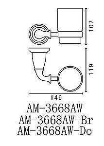 Стакан Art&Max Bianchi AM-3668AW-Do золото купить в интернет-магазине сантехники Sanbest