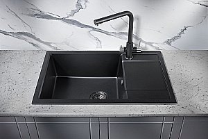 Мойка кухонная Milacio Navarra 78 Cuarzo MC.77051 черная матовая купить в интернет-магазине сантехники Sanbest