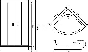 Душевая кабина CeruttiSpa VIVA 8557 90x90 купить в интернет-магазине Sanbest