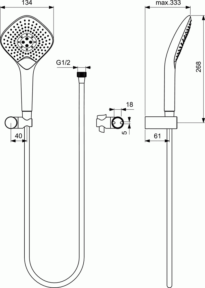 Душевой гарнитур Ideal Standard Ideal Evo B1766AA купить в интернет-магазине сантехники Sanbest