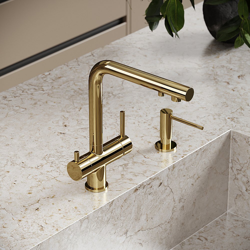 Смеситель для кухни Sancos Foster SC4014ZG полированное золото купить в интернет-магазине сантехники Sanbest