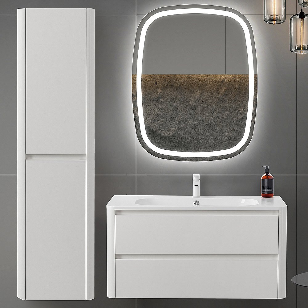 Тумба с раковиной Cezares RELAX 100 Bianco Lucido для ванной в интернет-магазине Sanbest