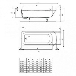 Акриловая ванна Ideal Standard Hotline 150x70 купить в интернет-магазине Sanbest