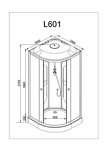 Душевая кабина Deto L 601 LED 98691 100x100 купить в интернет-магазине Sanbest