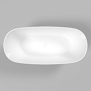 Ванна из искусственного камня WhiteCross Onyx C 160x75 черный/белый глянец купить в интернет-магазине Sanbest