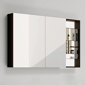 Зеркало со шкафом Black&White Universe 929.MС1200 темное дерево, с подсветкой в ванную от интернет-магазине сантехники Sanbest