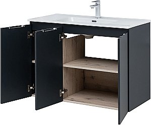 Тумба с раковиной Aquanet Алвита New 277531 100 антрацит для ванной в интернет-магазине Sanbest
