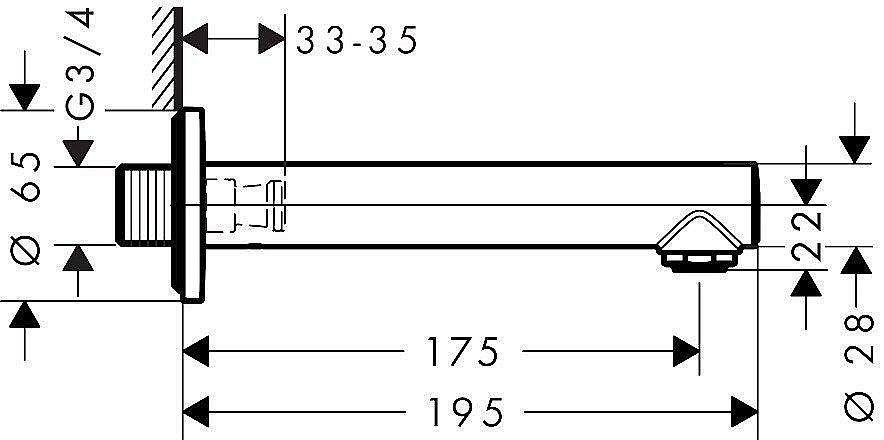 Излив для ванны Hansgrohe Talis S 72410000 купить в интернет-магазине сантехники Sanbest