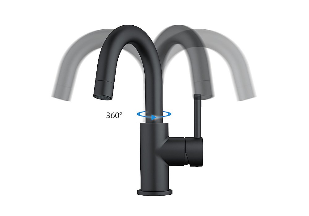 Смеситель для раковины Европа AQ1307MB черный матовый, без донного клапана купить в интернет-магазине сантехники Sanbest