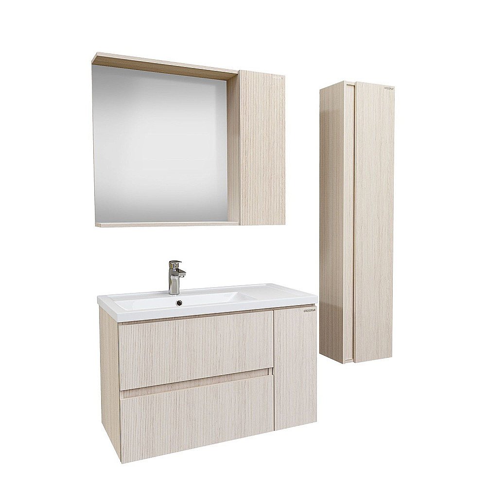 Тумба с раковиной Grossman Юнит 80 кадена лайт для ванной в интернет-магазине Sanbest