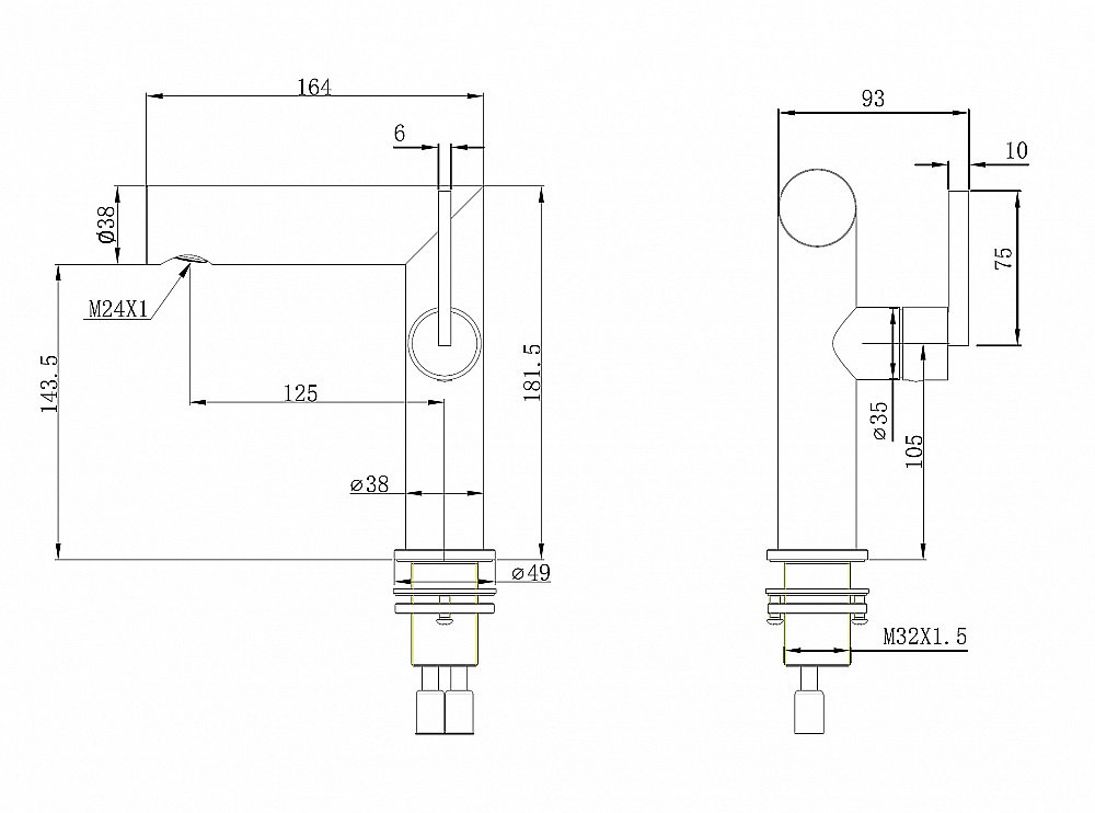 Смеситель для раковины Abber Perfekte 316 AF8A10BST сталь брашированная купить в интернет-магазине сантехники Sanbest