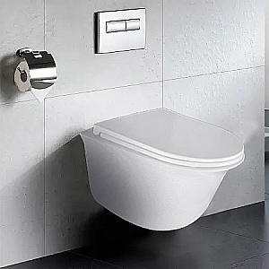 Унитаз подвесной Azario Felice AZ-0051 белый, безободковый, с крышкой микролифт купить в интернет-магазине Sanbest