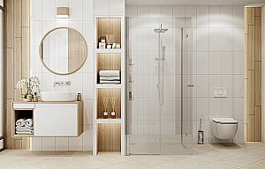 Душевой уголок Ambassador Nord 13011109 100x100 стекло прозрачное/профиль хром купить в интернет-магазине Sanbest