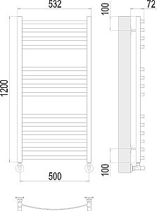 Полотенцесушитель водяной Terminus Авиэль П14 500х1200 купить в интернет-магазине сантехники Sanbest