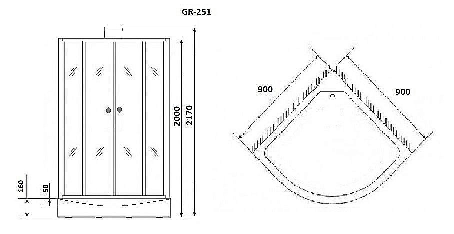 Душевая кабина GROSSMAN GR251 90x90 купить в интернет-магазине Sanbest