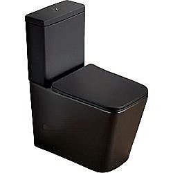 Унитаз напольный SantiLine SL-5017MB безободковый, с бачком, с крышкой микролифт, черный матовый купить в интернет-магазине Sanbest