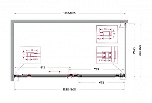 Душевой уголок BelBagno SOFT_CLOSE-2-AH-1 160х80 стекло прозрачное/профиль оружейная сталь купить в интернет-магазине Sanbest