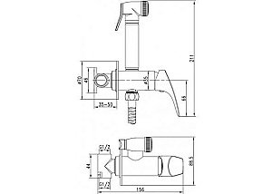 Гигиенический душ Aquanet Atletic AF310-52C купить в интернет-магазине сантехники Sanbest