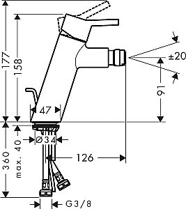 Смеситель для биде Hansgrohe Talis S2 32240000 купить в интернет-магазине сантехники Sanbest