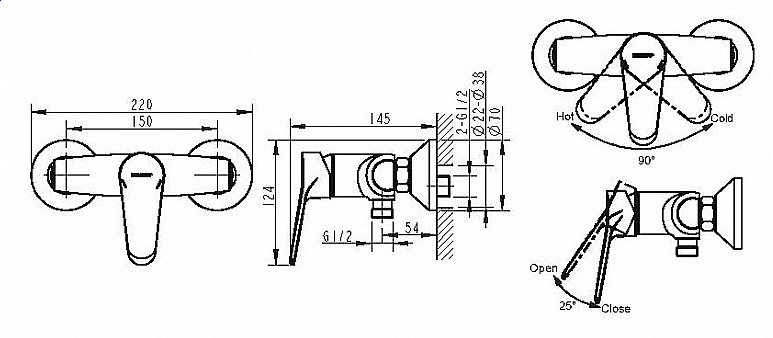 Смеситель для душа Bravat EMERALDA F9135147CP-01-RUS купить в интернет-магазине сантехники Sanbest