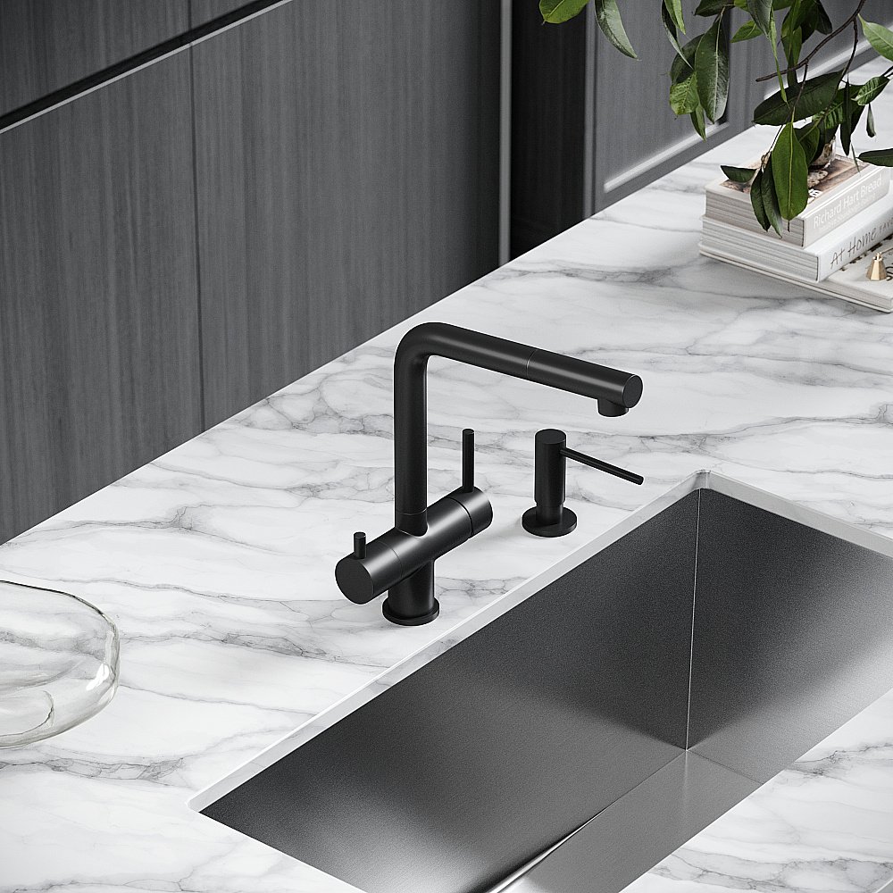 Смеситель для кухни Sancos Spin SC4015MB черный матовый купить в интернет-магазине сантехники Sanbest