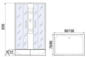 Душевая кабина RIVER QUADRO Б/К 24 100х80 купить в интернет-магазине Sanbest