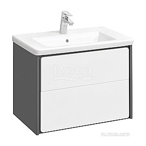 Тумба с раковиной Roca Ronda ZRU9302964 70 белый глянец/антрацит для ванной в интернет-магазине Sanbest