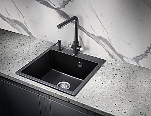 Мойка кухонная Milacio Murcia 51 Cuarzo MC.77021 черная матовая купить в интернет-магазине сантехники Sanbest