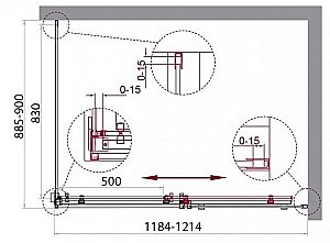 Душевой уголок BelBagno Acqua AH-1 120х90 C NERO купить в интернет-магазине Sanbest