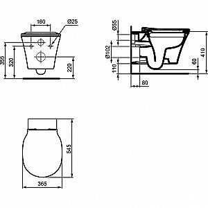 Унитаз подвесной Ideal Standard Connect Air K819501 белый, безободковый, с крышкой микролифт купить в интернет-магазине Sanbest