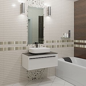 Тумба с раковиной LA FENICE Elba Bianco 100 белая/столешница черная для ванной в интернет-магазине Sanbest