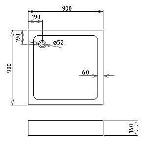 Душевой поддон Gemy ST17T 90x90 белый купить в интернет-магазине Sanbest