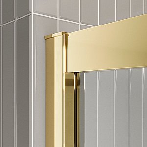 Душевая дверь BelBagno LUCE-BF-1-110-C-ORO стекло прозрачное/профиль золото купить в интернет-магазине Sanbest