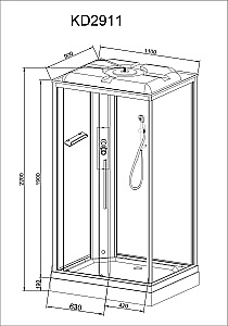 Душевая кабина AvaCan KD Серия KD2911N 110х90 без крыши купить в интернет-магазине Sanbest