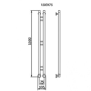 Полотенцесушитель водяной Veconi Maola-A M150B-A черный купить в интернет-магазине сантехники Sanbest