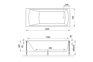 Акриловая ванна Royalbath VIENNA 150х70 купить в интернет-магазине Sanbest