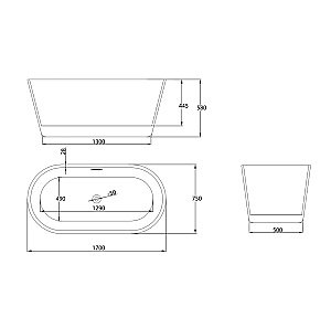 Ванна акриловая Grossman Forta GR-1503MB 170х75 белая, черная матовая купить в интернет-магазине Sanbest