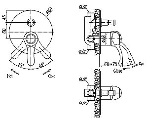 Смеситель для душа Cezares LIRA-VDIM-03 золото купить в интернет-магазине сантехники Sanbest